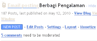 Moderasi Komentar Blogspot