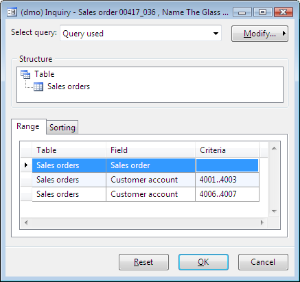 Dynamics Ax advanced filter Dynamics Ax advanced filter