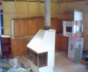 Kök o kamin på vintern