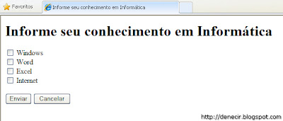 Caixas de Verificação (Checkboxes) Caixas de Verificação (Checkboxes)
