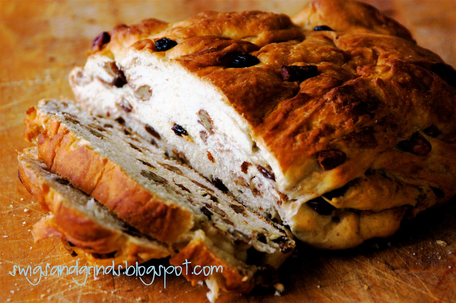 Swigs and Grinds Pecan Raisin Bread