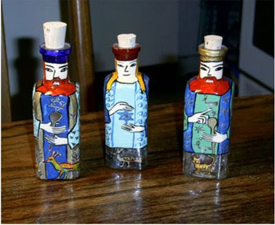 Israeli art+Bottles+magen-david