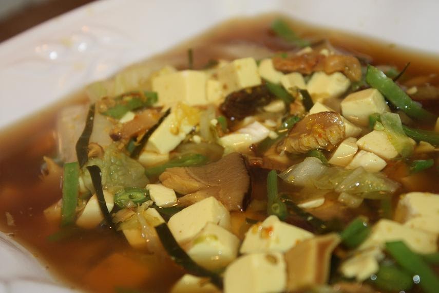 Vegan Epicurean Spicy Tofu Soup with Lemongrass and Lime