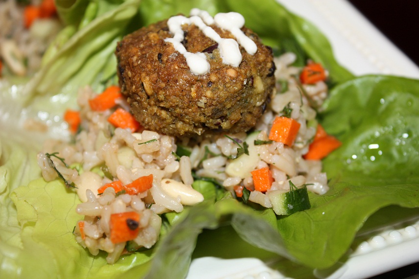 Vegan Epicurean Middle Eastern Flavored Rice Salad and Asian Inspired