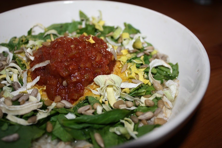 Vegan Epicurean Smokey BlackEyed Peas and Mushrooms over Green Rice