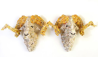 Double+Dahl Digital & Real Worlds Collide In Shawn Smiths Pixelated Sculptures.