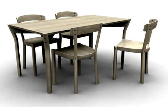 The dining chair and arm chair