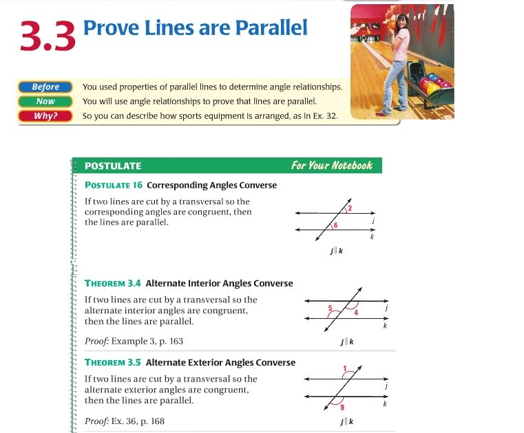 Geometry 3 3 Prove Lines Are Parallel