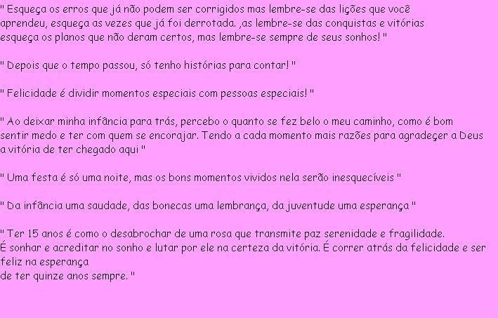meus 15 anos .: Frases para convite - 15 anos meus 15 anos .: Frases para convite - 15 anos