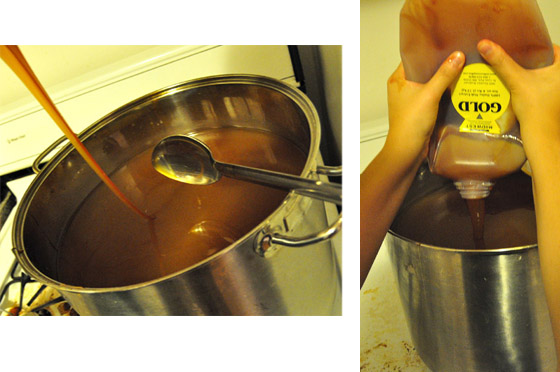 adding the malt syrup
