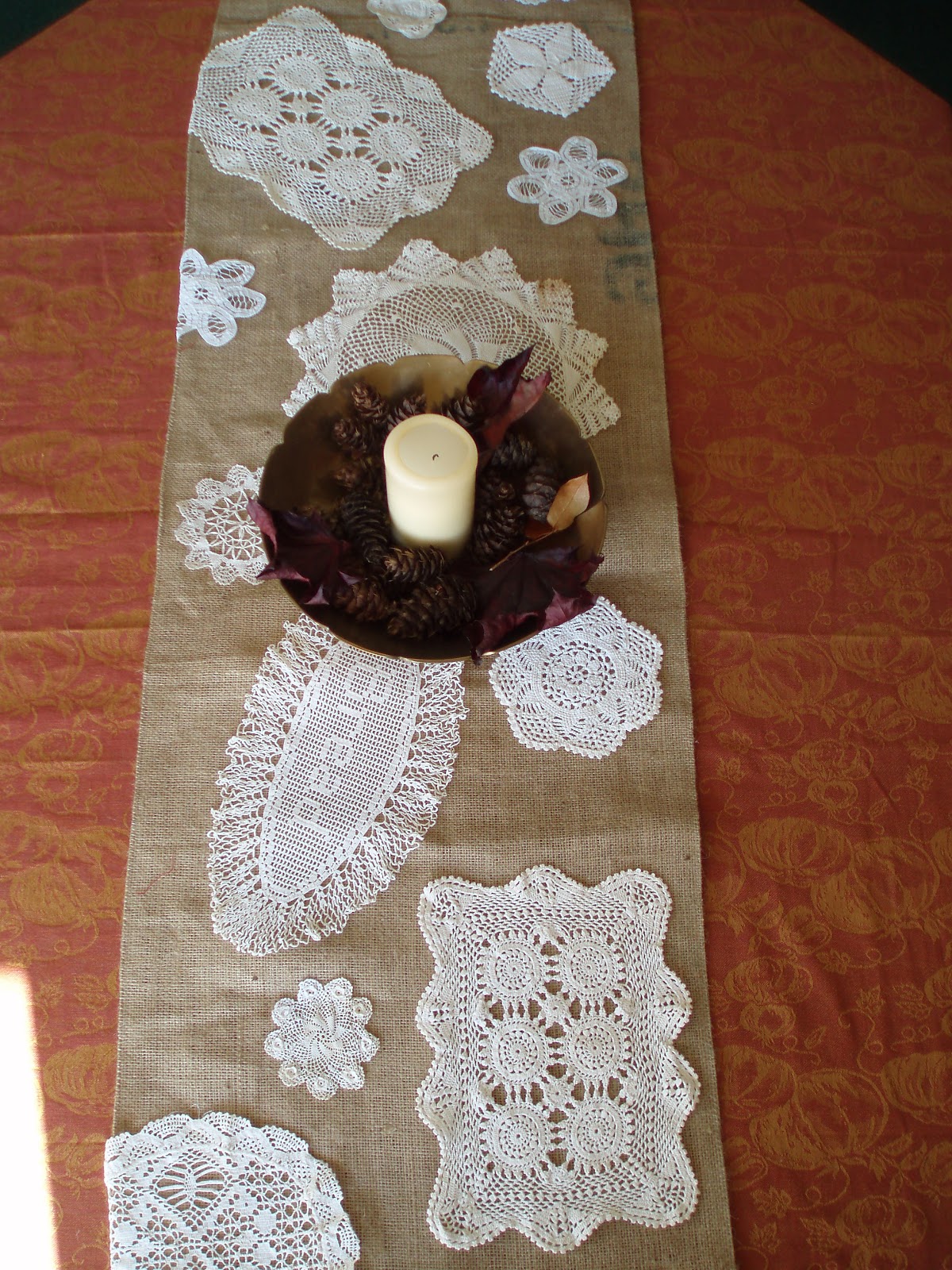 Fabric Paper Thread How to Make a Burlap and Lace Table Runner