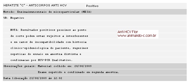 Exame anti hcv nao reagente o que significa