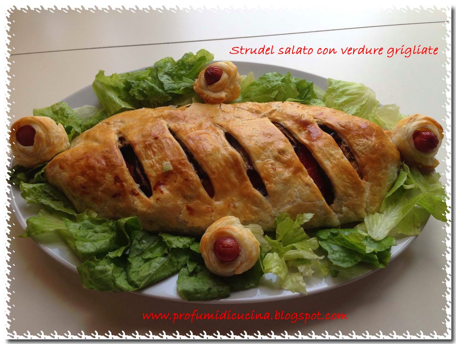 strudel salato con verdure grigliate