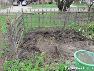 digging hole for backyard pond, clay soil, shovel