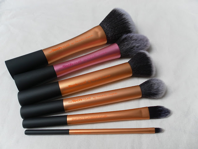A picture of Real Techniques Core Collection Brush Set, Blush Brush and Powder Brush