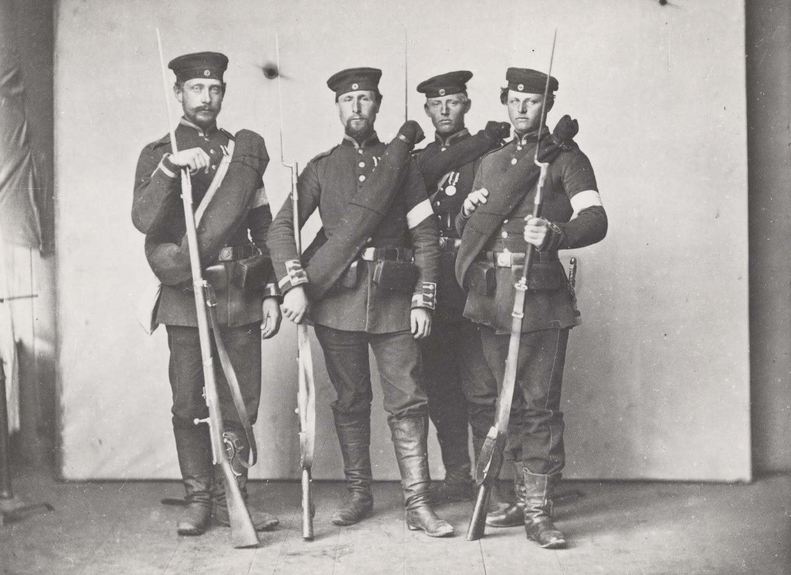 В начале 1870 годов. Прусский солдат Франко прусской войны.