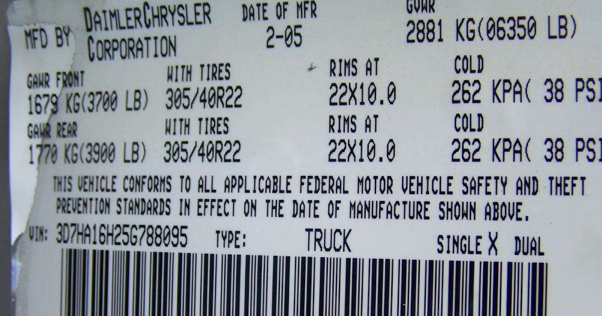 Replacement VIN (vehicle identification number) Stickers Replace your