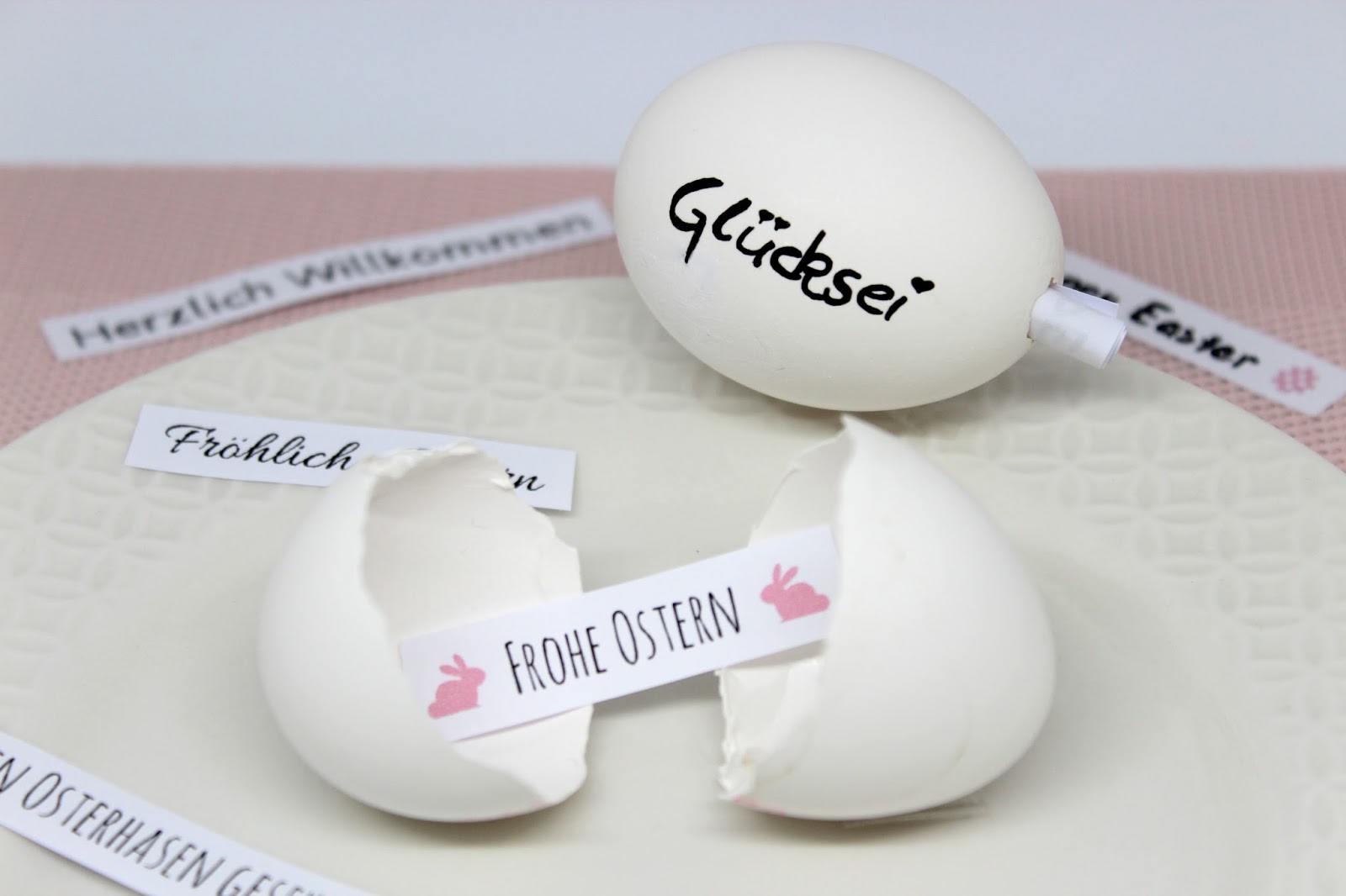 DIY Glücksei mit individuellen Nachrichten ganz einfach selber machen