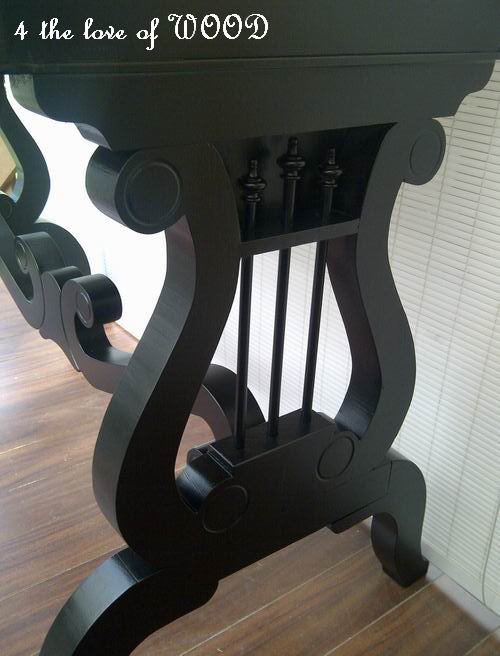 4 the love of wood BLACK HARP TABLE paint and primer