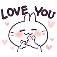 LINE Official Stickers - Bosstwo - Cute Rabbits Love You! Example ...