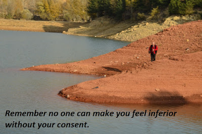 Remember no one can make you feel inferior without your consent.