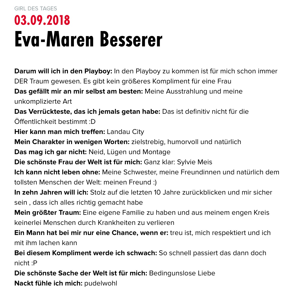 Maren besserer playboy eva The uber.