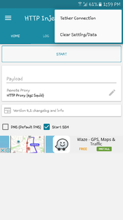 http injector clear setting/data