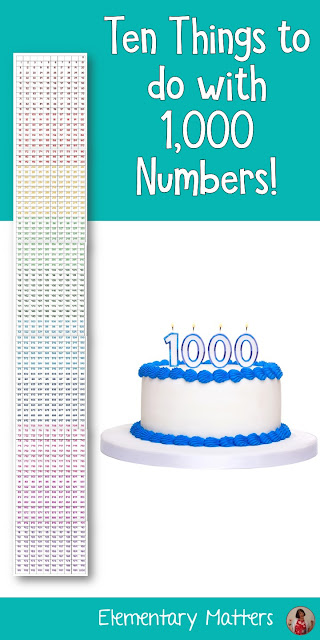 Ten things to do with 1,000 numbers - Here's a freebie 1,000 grid of numbers, along with several ideas to get you started building number sense with your students!