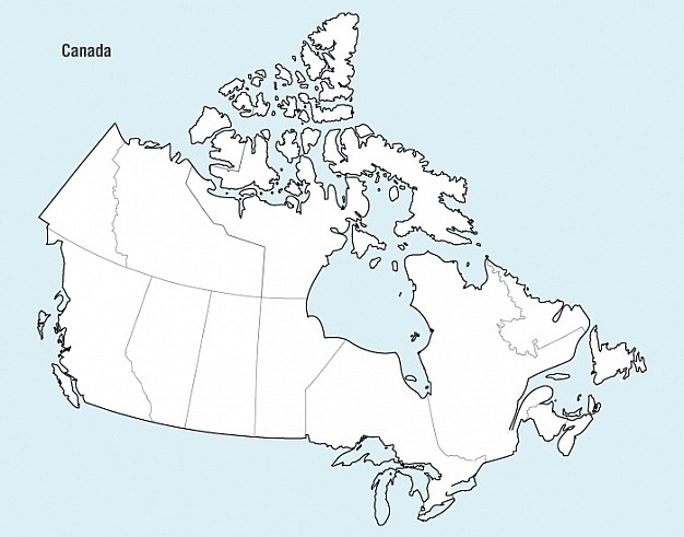 Mapas del Mundo: Mapa de canada para colorear