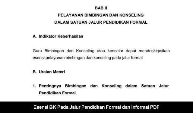 Esensi BK Pada Jalur Pendidkan Formal dan Informal PDF Esensi BK Pada Jalur Pendidkan Formal dan Informal PDF