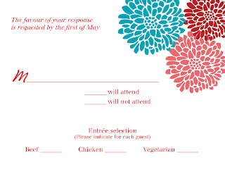 Custom Printables chrysanthemum wedding response card