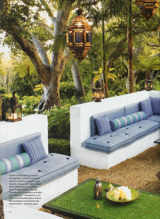 Ethnic inspired outdoor space. Photo by Roger Davies