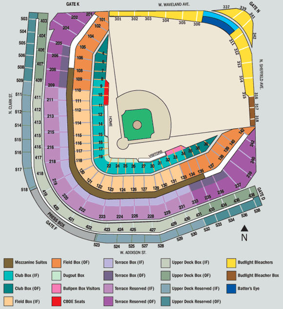 Wrigley Seating Chart With Rows