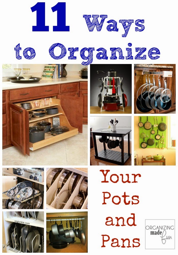Pots and pans organized neatly