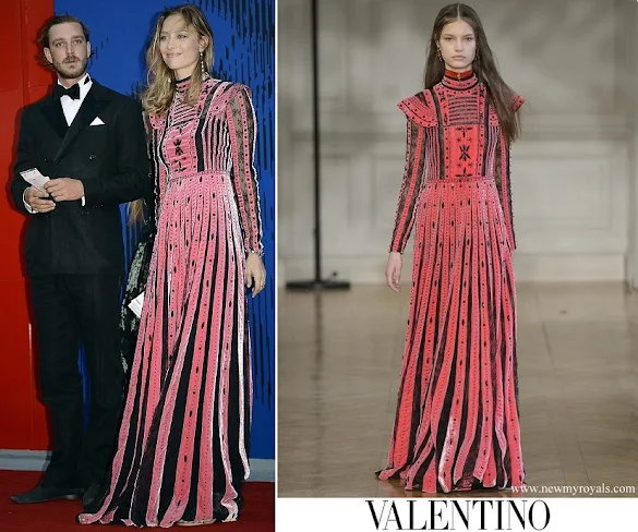 Beatrice Borromeo wore Valentino embellished pleated silk dress