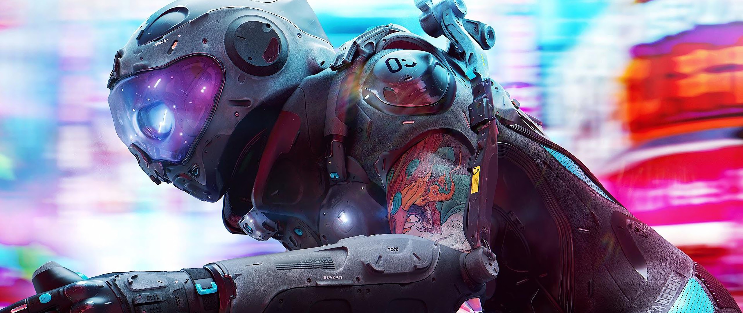 Байкер Sci Fi Art