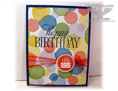 Crafty Colonel Donna Nuce, Stampin Up DP and stamps, Birthday Card