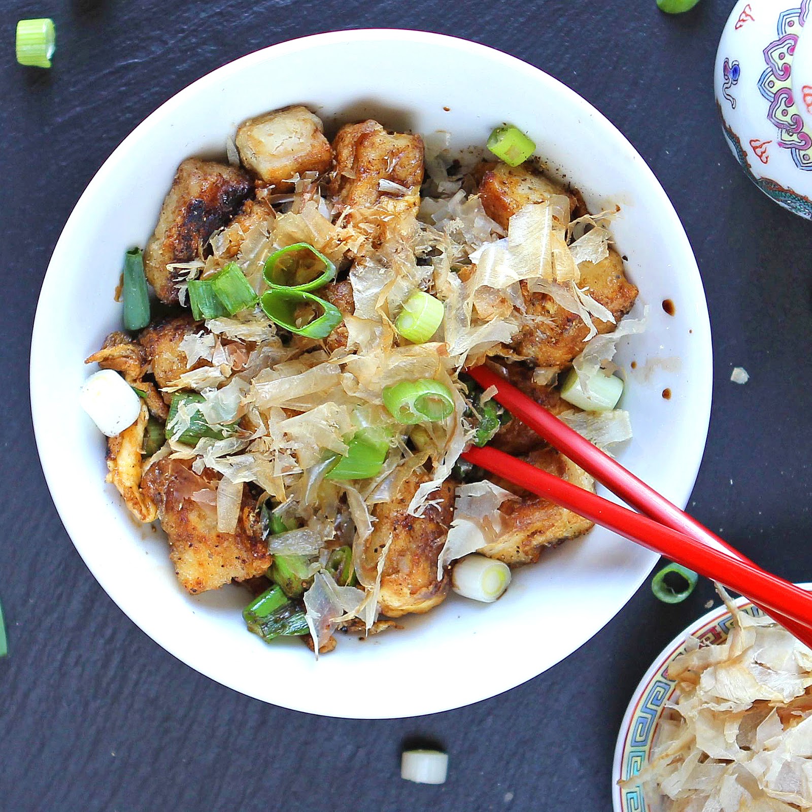 Gluten Free Alchemist Japanese Fried Tofu with Egg, Spring Onion and