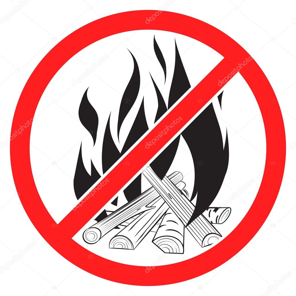 Запрещается разведение костров. Пиктограмма не разжигать костры. Не жечь костры в лесу. Знак разжигать костры запрещено. Костер запрещен.