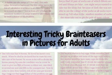 Interesting Tricky Brainteasers in Pictures for Adults