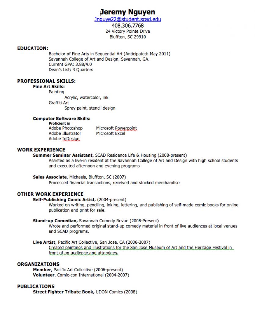 making a simple resume