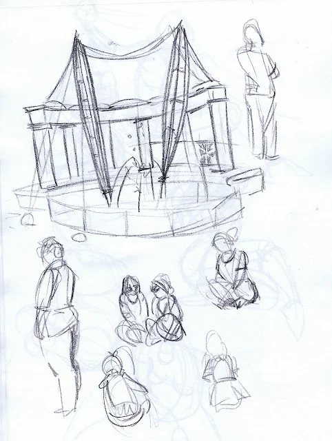 Gesture sketch of Forsythe Park auditorium