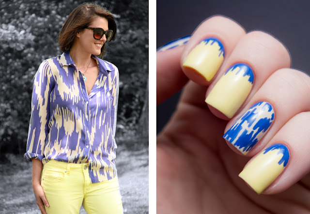 Chalkboard Nails for What I Wore: Ikat