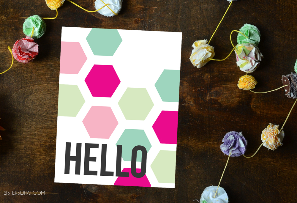 This Printable Hello Hexagon Sign will be the perfect addition to your modern decor with it's geometric shapes and bright colors!