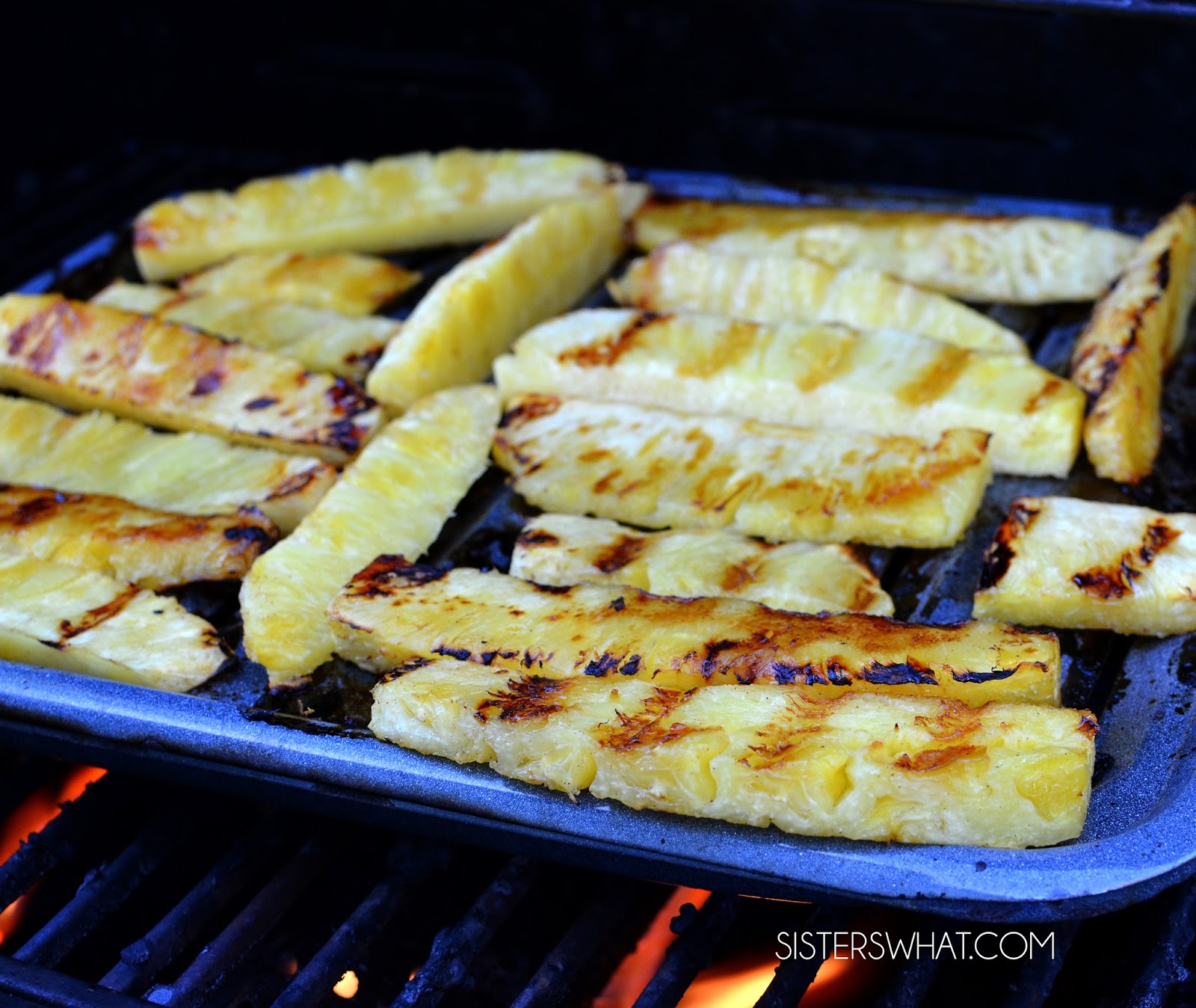 honey and lime grilled pineapple