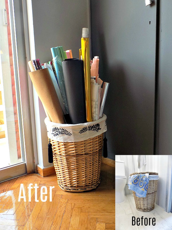 Hack me please 1 Α laundry basket turns to a wrapping paper storage basket Art Decoration