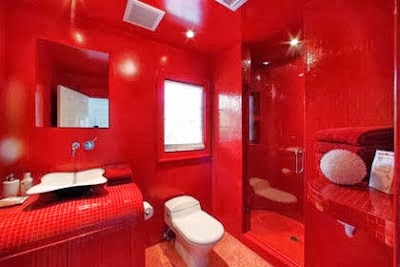 15 fotos de baños en rojo y blanco - Colores en Casa