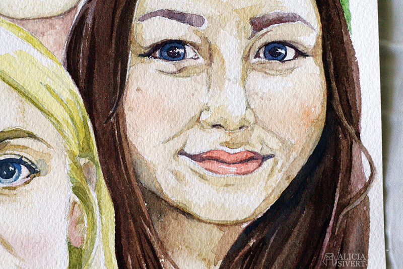 "Tre barnbarn", akvarell av Alicia Sivertsson. "Three grandchildren", watercolour by Alicia Sivertsson. aliciasivert alicia sivert sivertsson hus husmålning måla måleri akvarell aquarelle watercolor watercolour water color colour vattenfärg skapa skapande kreativitet konst present beställa beställning konst art porträtt