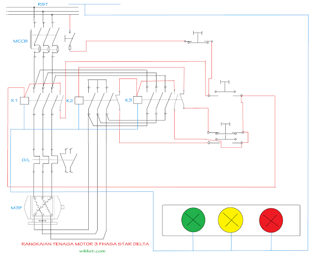 Fungsi Pengunci & Interlock kontaktor magnet pada sistem kontrol motor 3 phasa