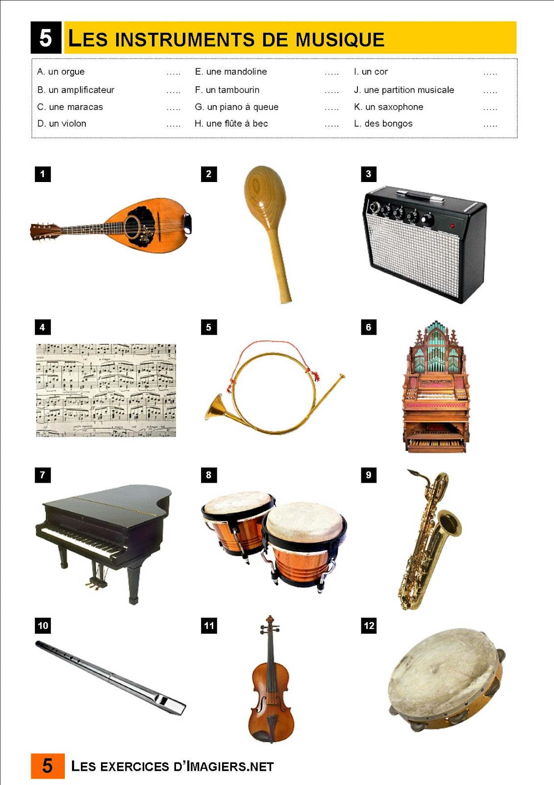 European Musical Portfolio LES INSTRUMENTS EN FRANÇAIS